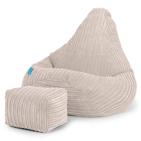 Highback Kids Bean Bag Chair 1-5 yr - Cord Ivory 01