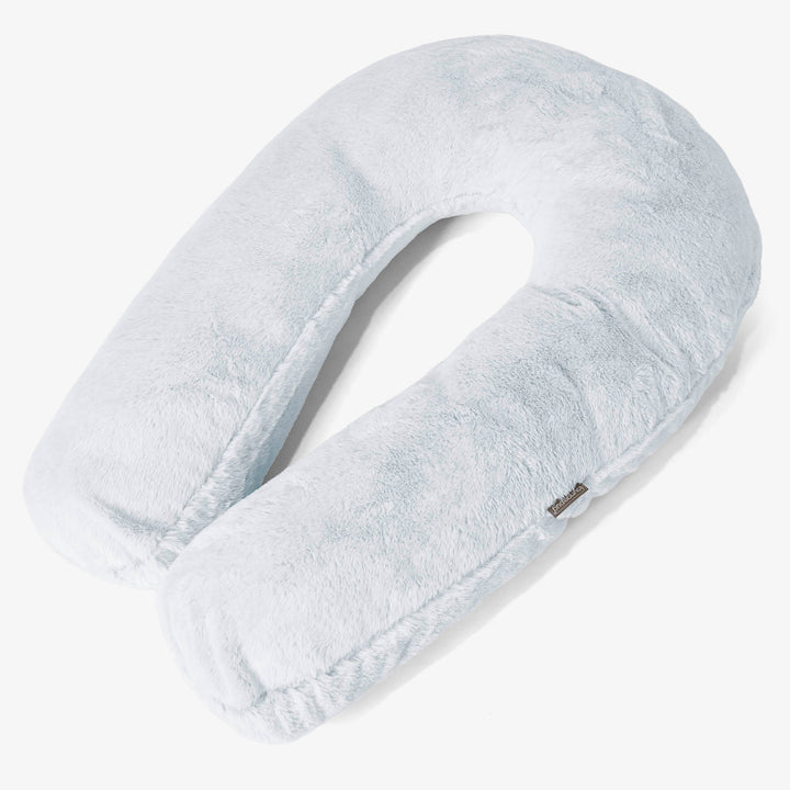 Hug Pillow - Fluffy Faux Fur Rabbit Dusty Blue 01