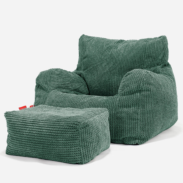 Josephine Bean Bag Armchair - Pom Pom Emerald Green 02