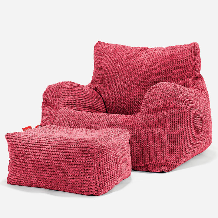 Josephine Bean Bag Armchair - Pom Pom Pastel Red 02