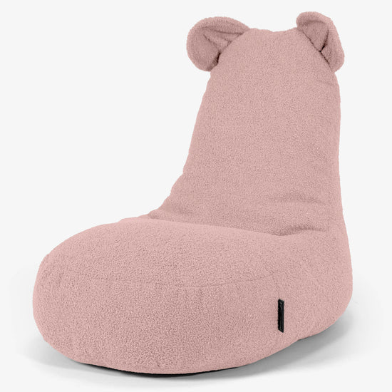 Childs Animal Chair Bear - Boucle Pink 01
