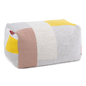 Small Footstool - Knitted Colourblock Grey