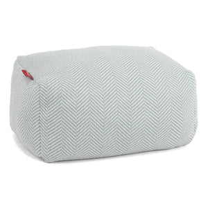 Small Footstool - Knitted Herringbone Duck Egg