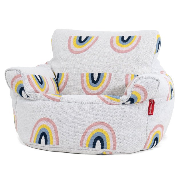 Kids Armchair Bean Bag for Toddlers 1-3 yr - Knitted Rainbow 01