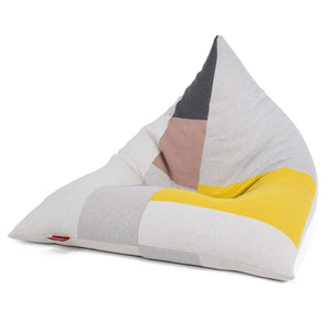 Gaming Lounger Bean Bag - Knitted Colourblock Grey