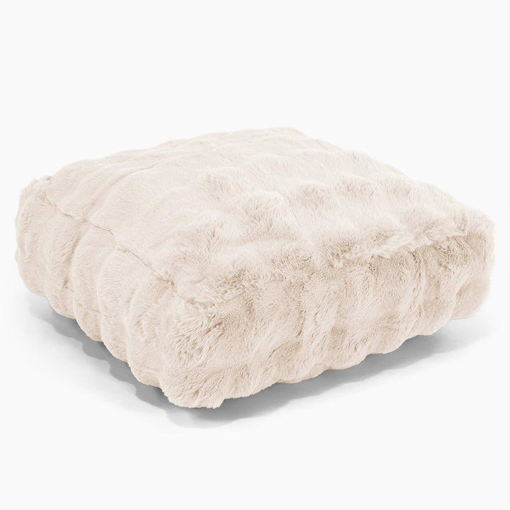 Large Floor Cushion - Bubble Faux Fur Cream 01