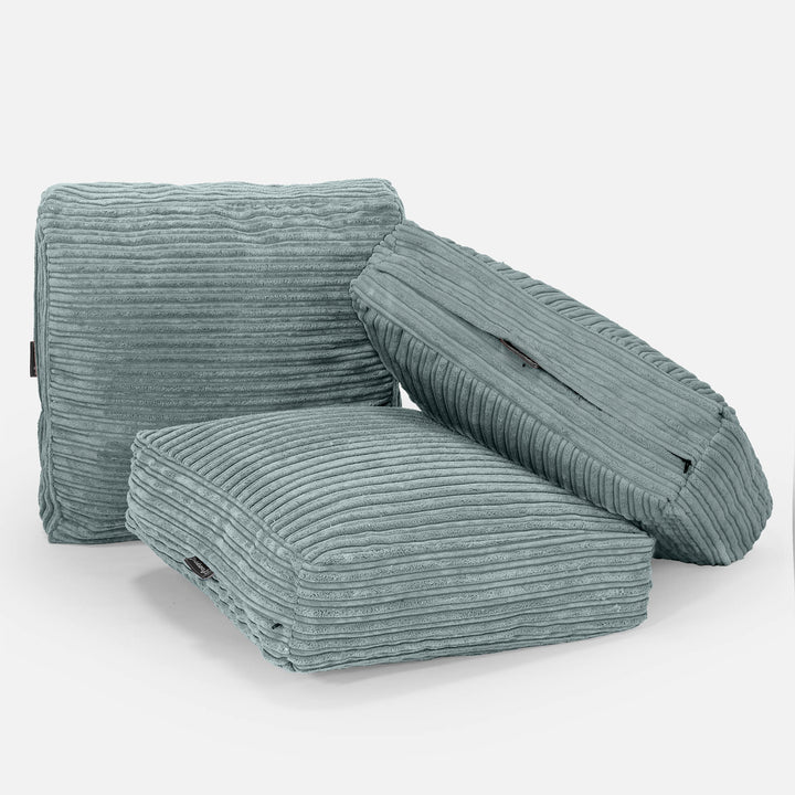 Large Floor Cushion - Cord Mint Green 04