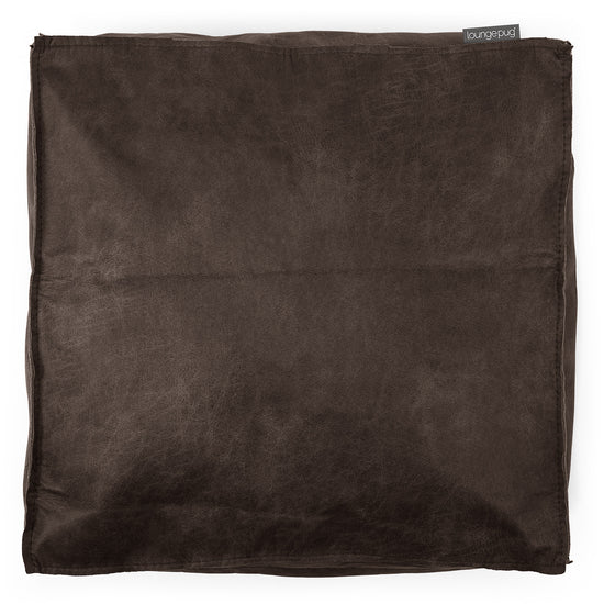 Large Floor Cushion - Distressed Leather Natural Slate 02