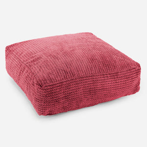 Large Floor Cushion - Pom Pom Pastel Red