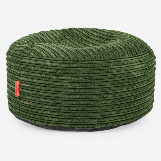 Ottoman Pouf with a Serving Tray - Cord Forest Green 03
