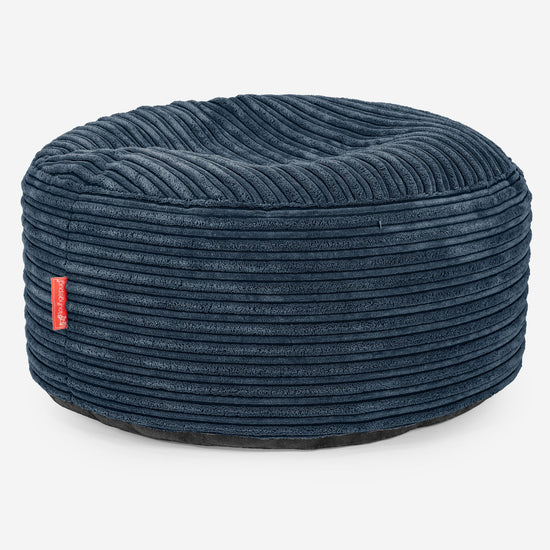 Ottoman Pouf with a Serving Tray - Cord Navy Blue 03