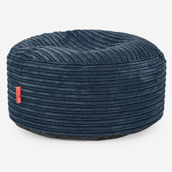 Ottoman Pouf with a Serving Tray - Cord Navy Blue 03