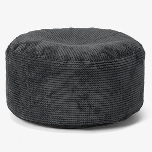 Large Round Footstool - Pom Pom Black