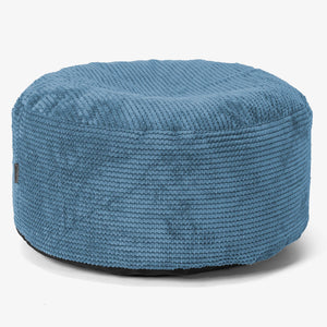 Large Round Footstool - Pom Pom Sky Blue