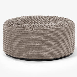 Large Round Pouffe - Cord Dovetail Grey