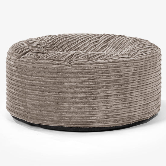 Large Round Pouffe - Cord Dovetail Grey 01