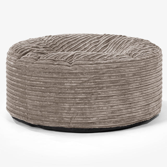 Large Round Pouffe - Cord Dovetail Grey 01