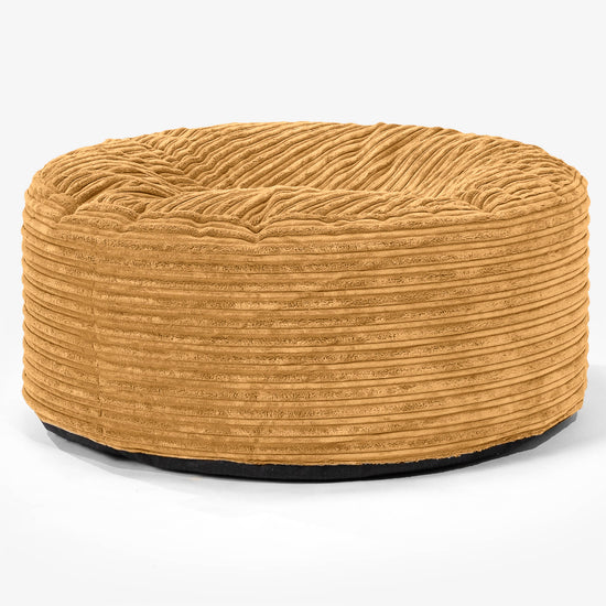 Large Round Pouffe - Cord Golden Honey 01