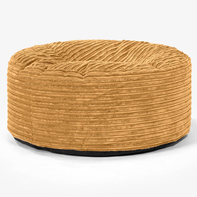 Large Round Pouffe - Cord Golden Honey 01