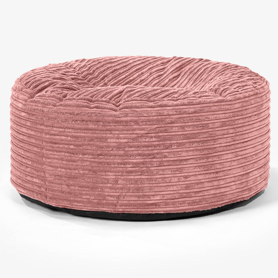 Large Round Pouffe - Cord Peach 01