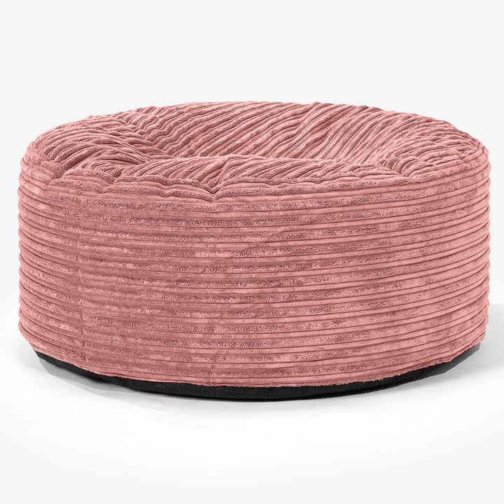 Large Round Pouffe - Cord Peach 01