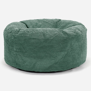 Large Round Pouffe - Pom Pom Emerald Green