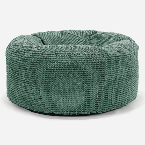Large Round Pouffe - Pom Pom Emerald Green 01