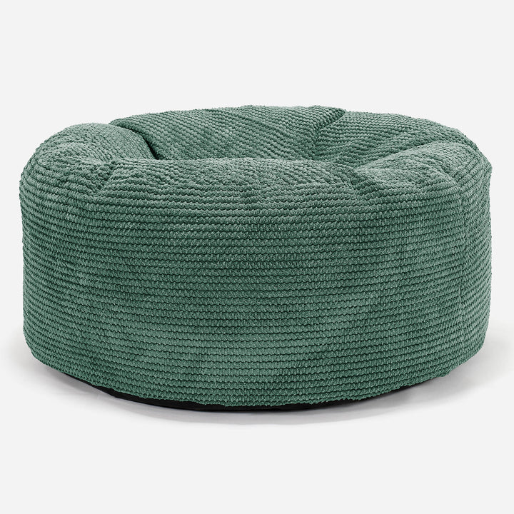 Large Round Pouffe - Pom Pom Emerald Green 01