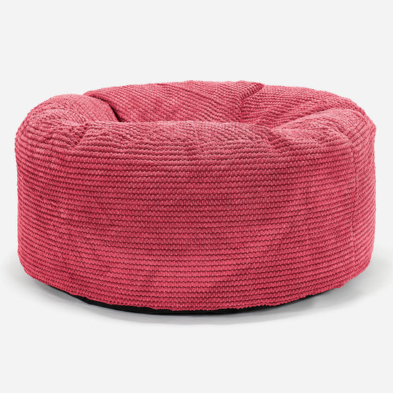 Large Round Pouffe - Pom Pom Pastel Red 01
