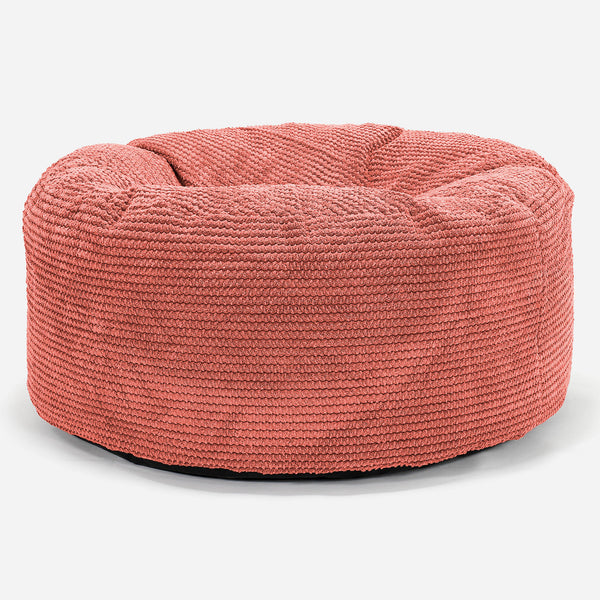 Large Round Pouffe - Pom Pom Pumpkin Orange 01