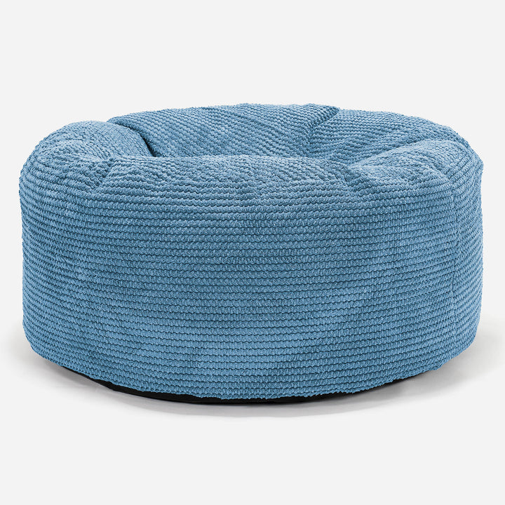 Large Round Pouffe - Pom Pom Sky Blue 01