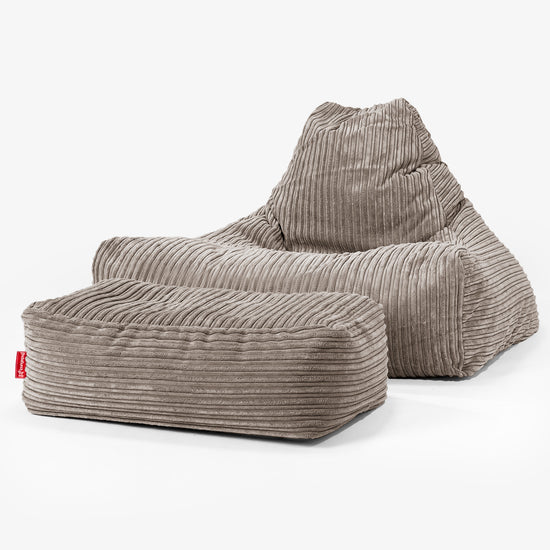 Lounger Beanbag - Cord Dovetail Grey 02