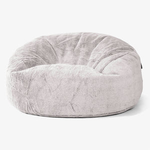 Mammoth Bean Bag Sofa - Fluffy Faux Fur Rabbit Light Grey