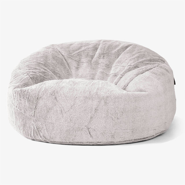 Mammoth Bean Bag Sofa - Fluffy Faux Fur Rabbit Light Grey 01