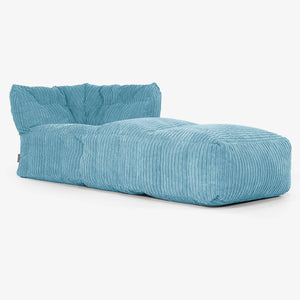 Modular Sofa Bean Bag, Right Chaise Section - Cord Aegean Blue