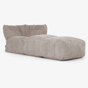 Modular Sofa Bean Bag, Right Chaise Section - Cord Dovetail Grey