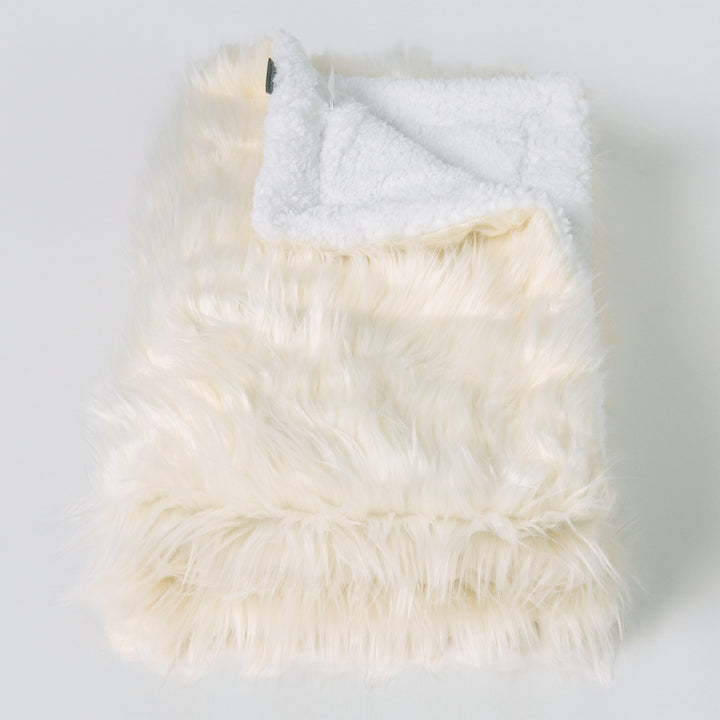 Sherpa Throw / Blanket - Mongolian Fur Cream 01
