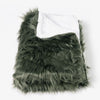 Sherpa Throw / Blanket - Mongolian Fur Sage Green 01