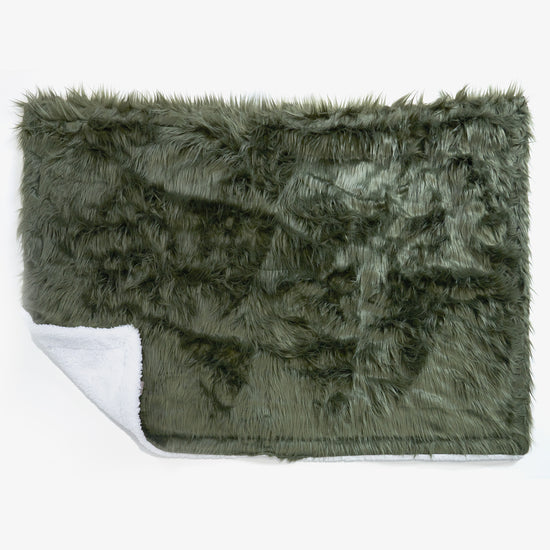 Sherpa Throw / Blanket - Mongolian Fur Sage Green 02