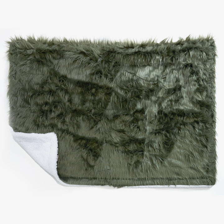 Sherpa Throw / Blanket - Mongolian Fur Sage Green 02