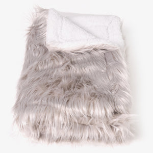 Sherpa Throw / Blanket - Mongolian Fur Grey