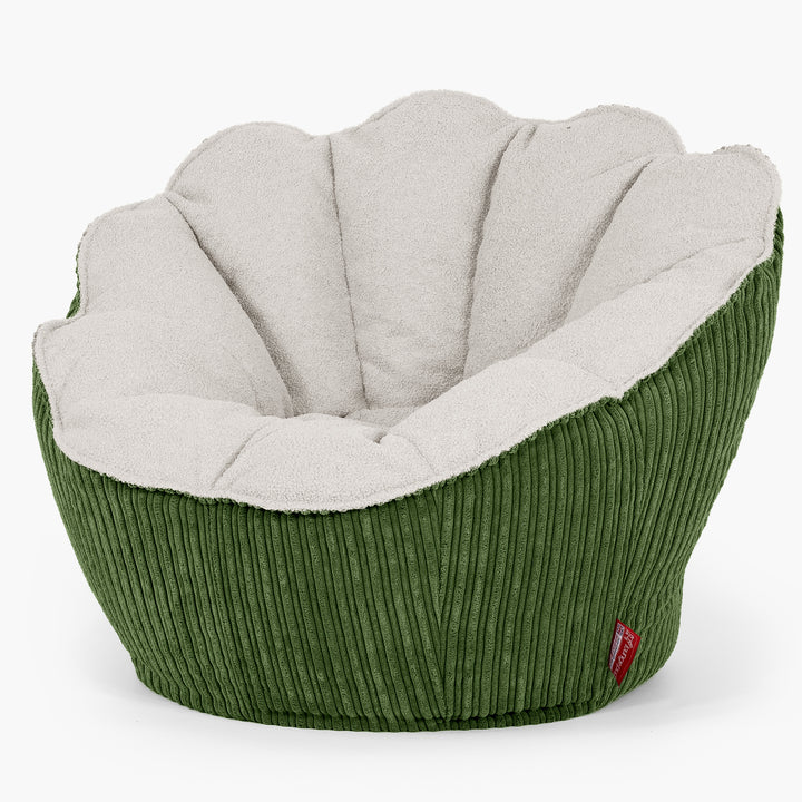 Natalia Sacco Bean Bag Chair - Boucle & Cord Forest Green 02