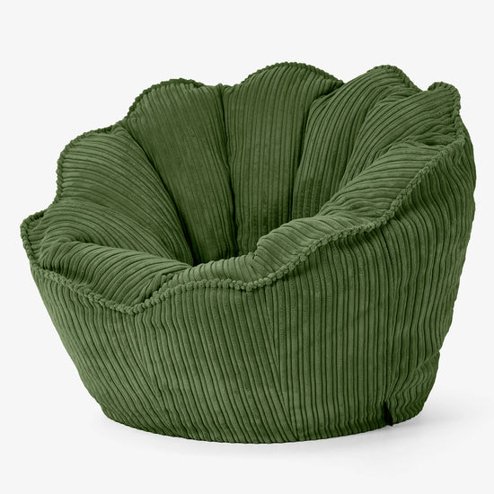 Natalia Sacco Bean Bag Chair - Cord Forest Green 02