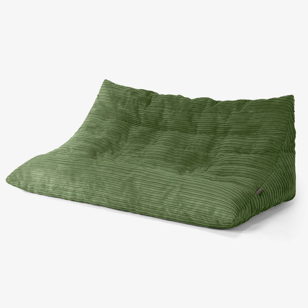 Noah Floor Sofa Bean Bag - Cord Forest Green 01