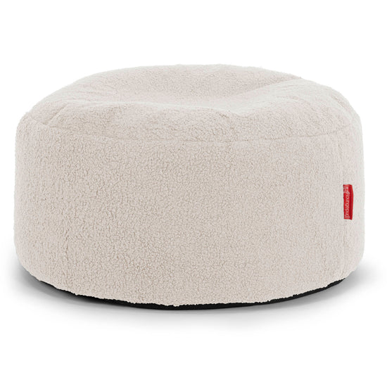 Ottoman Pouf with a Serving Tray - Boucle Ivory 02
