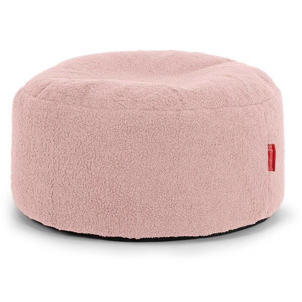 Ottoman Pouf with a Serving Tray - Boucle Pink 01