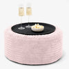 Ottoman Pouf with a Serving Tray - Cord Blush Pink 01
