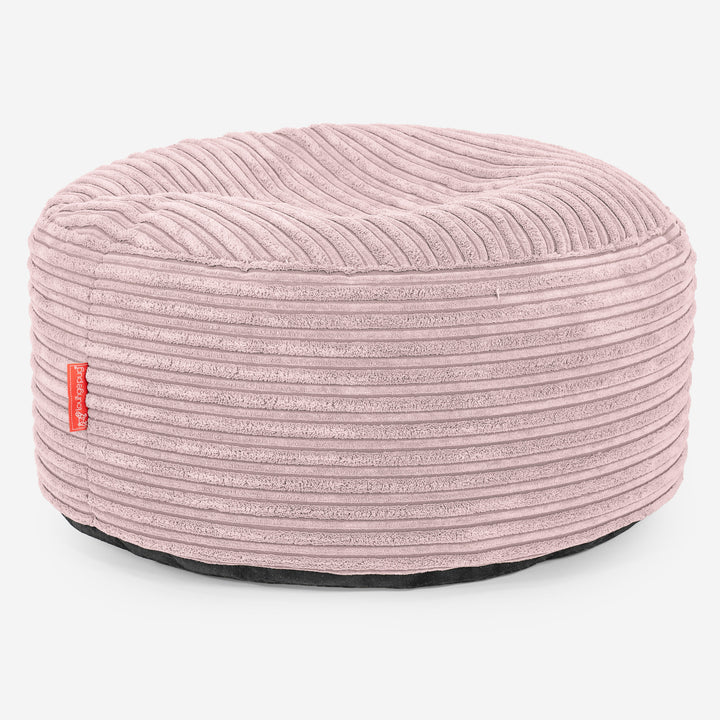 Ottoman Pouf with a Serving Tray - Cord Blush Pink 02