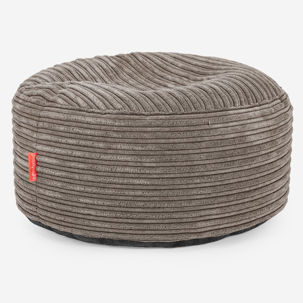 Ottoman Pouf with a Serving Tray - Cord Dovetail Grey 01