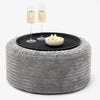 Ottoman Pouf with a Serving Tray - Cord Graphite Grey 01